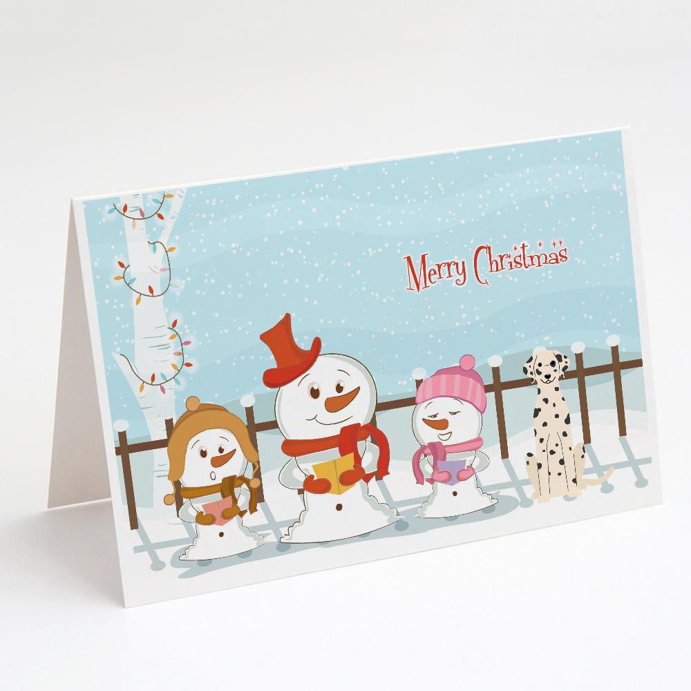 Merry Christmas Carolers Dalmatian Greeting Cards Pack of 8 Blank Cards with Envelopes Whimsical A7 Size 5x7