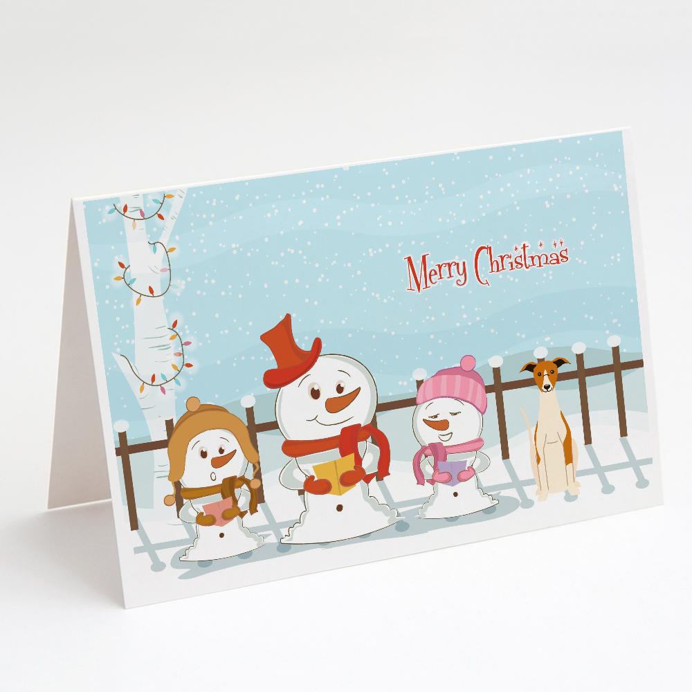 Merry Christmas Carolers Whippet Greeting Cards Pack of 8 Blank Cards with Envelopes Whimsical A7 Size 5x7