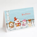 Merry Christmas Carolers Wire Fox Terrier Greeting Cards Pack of 8 Blank Cards with Envelopes Whimsical A7 Size 5x7