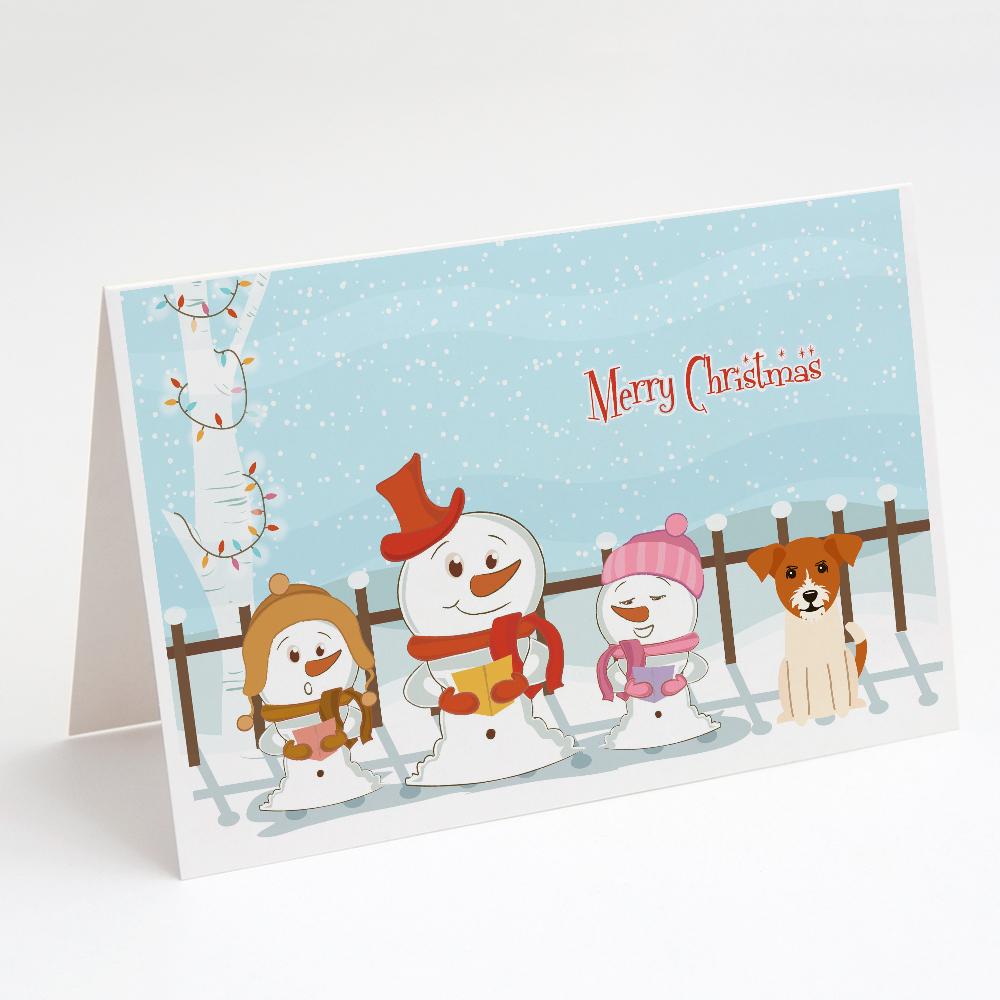 Merry Christmas Carolers Jack Russell Terrier Greeting Cards Pack of 8 Blank Cards with Envelopes Whimsical A7 Size 5x7