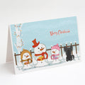 Merry Christmas Carolers Chinese Crested Black Greeting Cards Pack of 8 Blank Cards with Envelopes Whimsical A7 Size 5x7