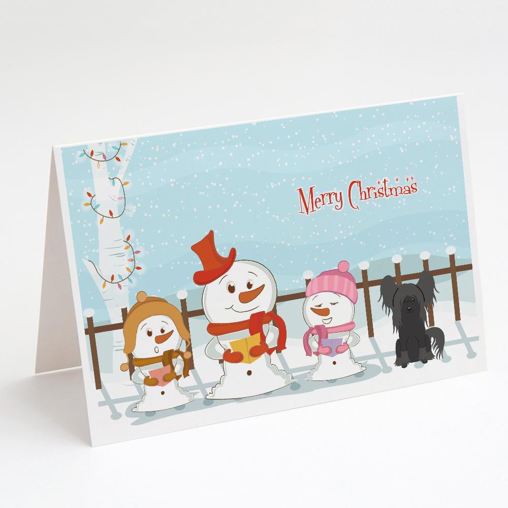 Merry Christmas Carolers Chinese Crested Black Greeting Cards Pack of 8 Blank Cards with Envelopes Whimsical A7 Size 5x7