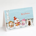 Merry Christmas Carolers Chinese Crested Cream Greeting Cards Pack of 8 Blank Cards with Envelopes Whimsical A7 Size 5x7