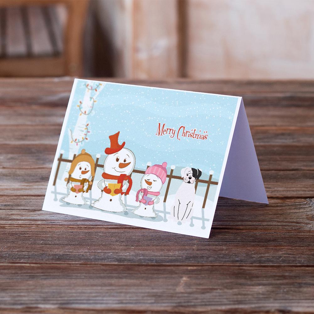 Merry Christmas Carolers White Boxer Cooper Greeting Cards Pack of 8 Blank Cards with Envelopes Whimsical A7 Size 5x7