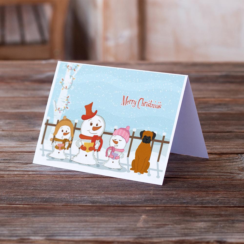 Merry Christmas Carolers Fawn Boxer Greeting Cards Pack of 8 Blank Cards with Envelopes Whimsical A7 Size 5x7