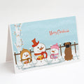 Merry Christmas Carolers Brindle Boxer Greeting Cards Pack of 8 Blank Cards with Envelopes Whimsical A7 Size 5x7