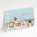 Merry Christmas Carolers English Bulldog Grey Brindle Greeting Cards Pack of 8 Blank Cards with Envelopes Whimsical A7 Size 5x7