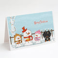 Merry Christmas Carolers Wire Haired Dachshund Dapple Greeting Cards Pack of 8 Blank Cards with Envelopes Whimsical A7 Size 5x7