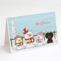 Merry Christmas Carolers Dachshund Black Tan Greeting Cards Pack of 8 Blank Cards with Envelopes Whimsical A7 Size 5x7