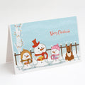 Merry Christmas Carolers Bull Terrier Red Greeting Cards Pack of 8 Blank Cards with Envelopes Whimsical A7 Size 5x7