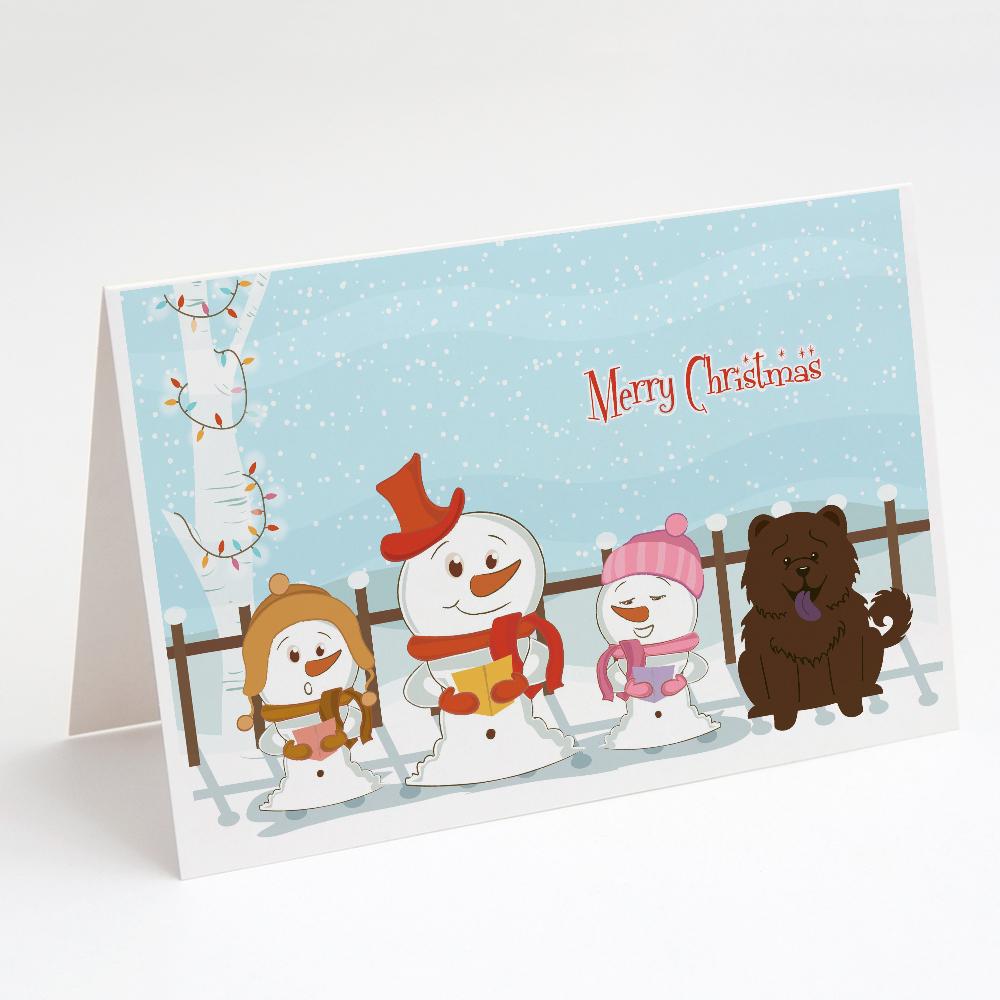 Merry Christmas Carolers Chow Chow Chocolate Greeting Cards Pack of 8 Blank Cards with Envelopes Whimsical A7 Size 5x7
