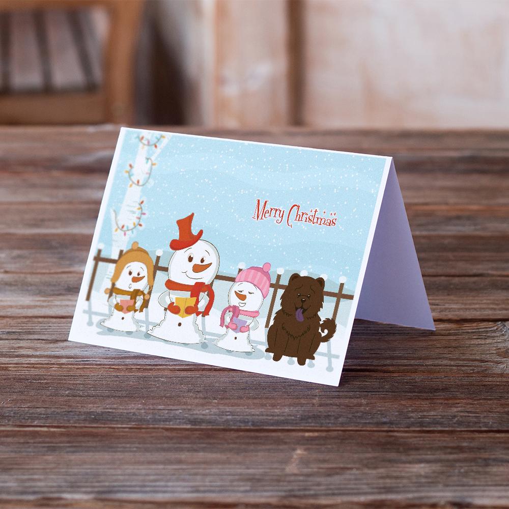 Merry Christmas Carolers Chow Chow Chocolate Greeting Cards Pack of 8 Blank Cards with Envelopes Whimsical A7 Size 5x7