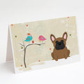 Christmas Presents between Friends French Bulldog - Brown Greeting Cards Pack of 8 Blank Cards with Envelopes Whimsical A7 Size 5x7