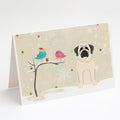 Christmas Presents between Friends Mastiff - White Greeting Cards Pack of 8 Blank Cards with Envelopes Whimsical A7 Size 5x7