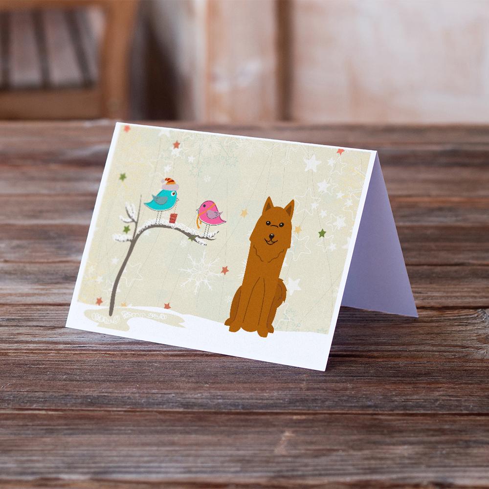 Christmas Presents between Friends Karelian Bear Dog Greeting Cards Pack of 8 Blank Cards with Envelopes Whimsical A7 Size 5x7