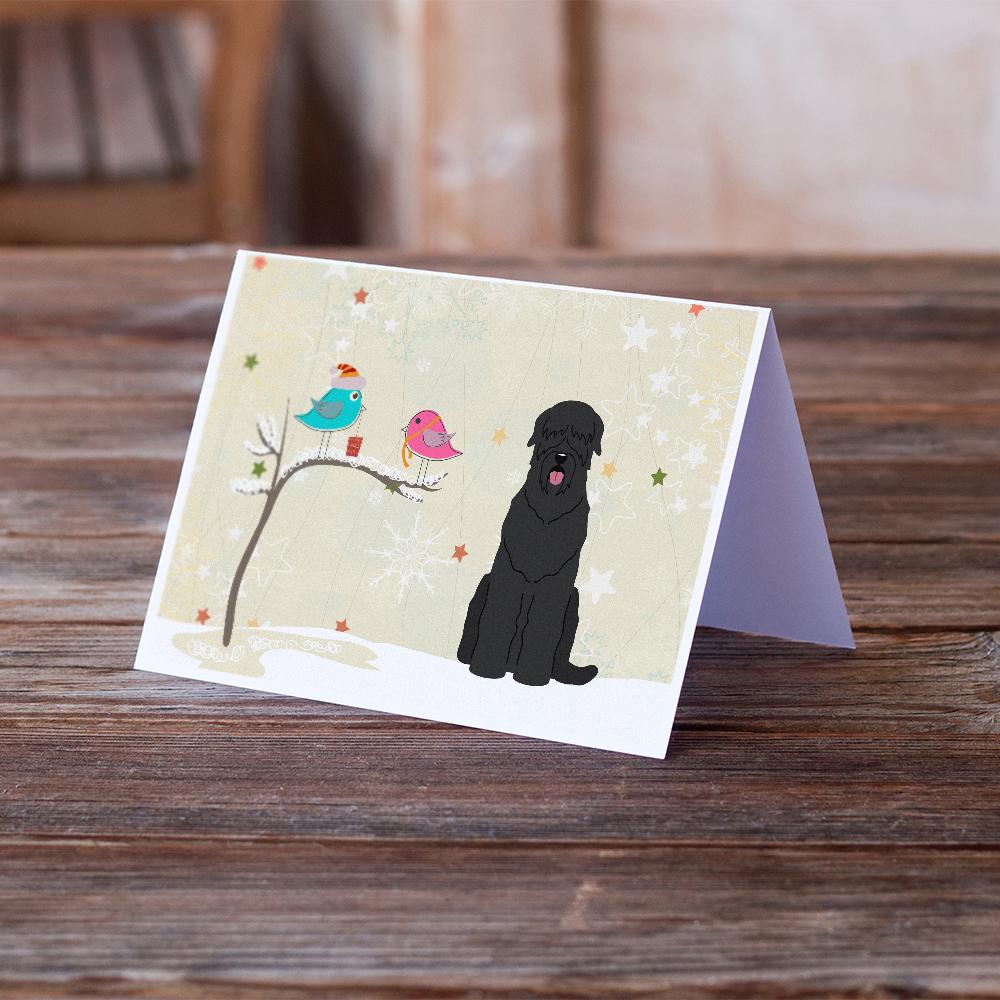 Christmas Presents between Friends Black Russian Terrier Greeting Cards Pack of 8 Blank Cards with Envelopes Whimsical A7 Size 5x7
