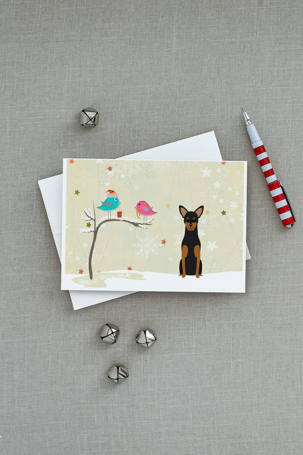 Christmas Presents between Friends Manchester Terrier Greeting Cards Pack of 8 Blank Cards with Envelopes Whimsical A7 Size 5x7