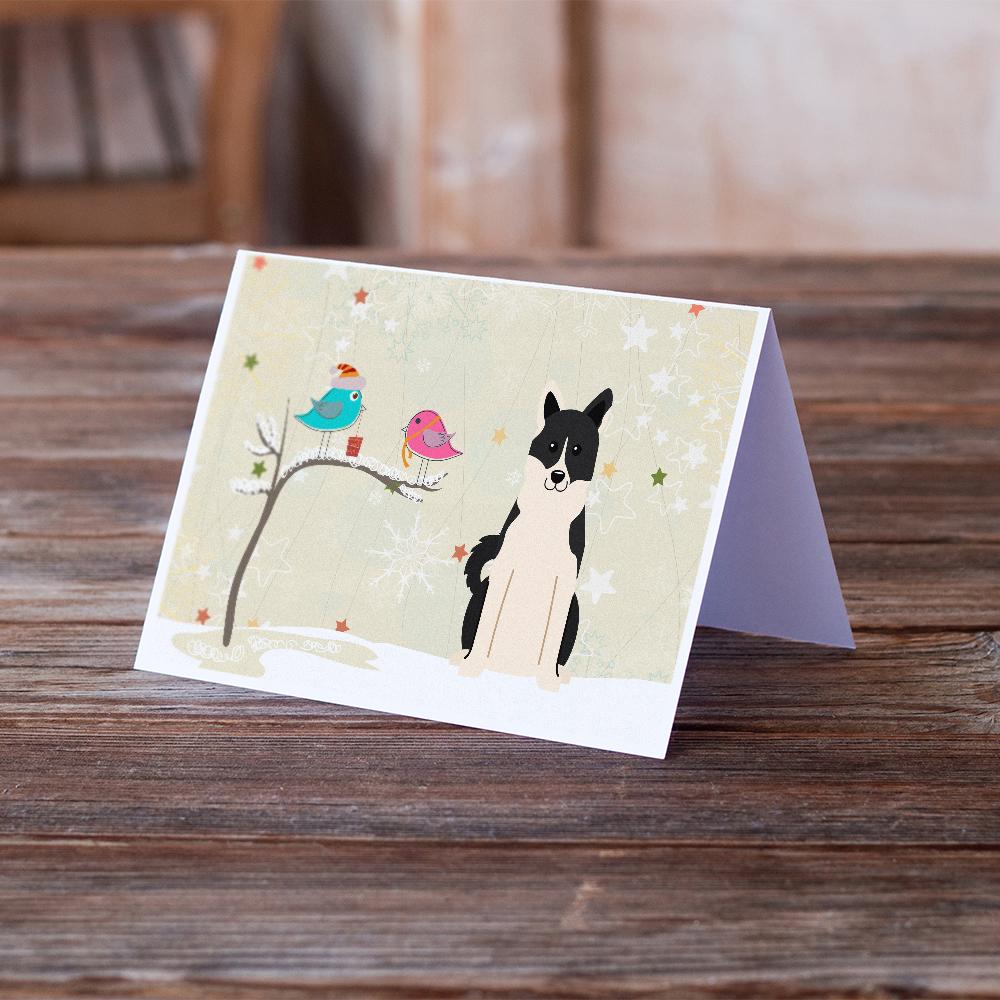 Christmas Presents between Friends Russo-European Laika Spitz Greeting Cards Pack of 8 Blank Cards with Envelopes Whimsical A7 Size 5x7