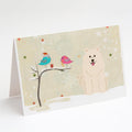 Christmas Presents between Friends Samoyed Greeting Cards Pack of 8 Blank Cards with Envelopes Whimsical A7 Size 5x7