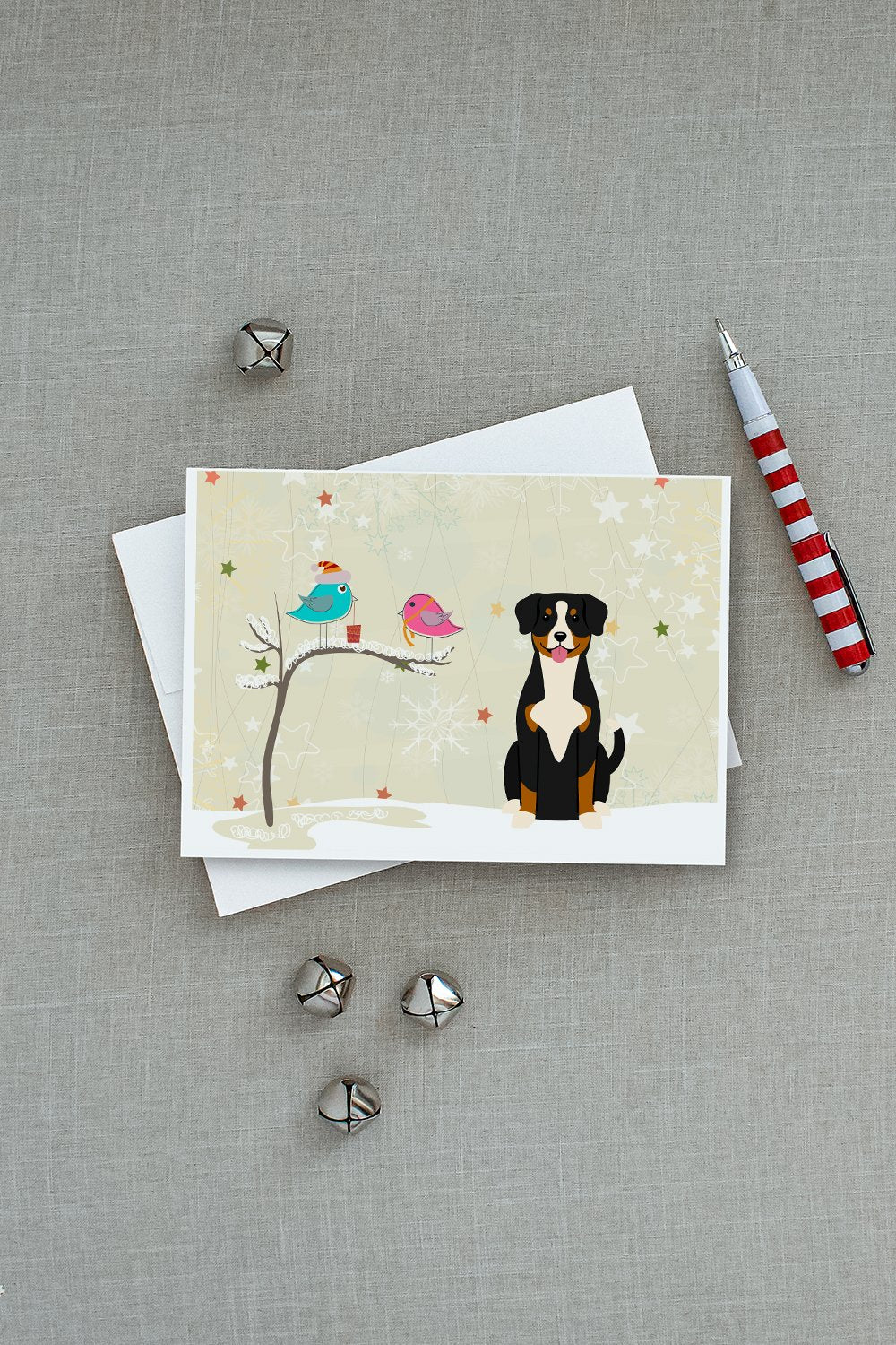 Christmas Presents between Friends Entlebucher Greeting Cards Pack of 8 Blank Cards with Envelopes Whimsical A7 Size 5x7