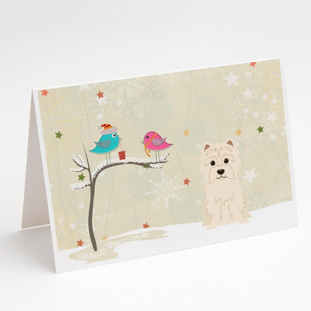 Christmas Presents between Friends West Highland White Terrier Greeting Cards Pack of 8 Blank Cards with Envelopes Whimsical A7 Size 5x7