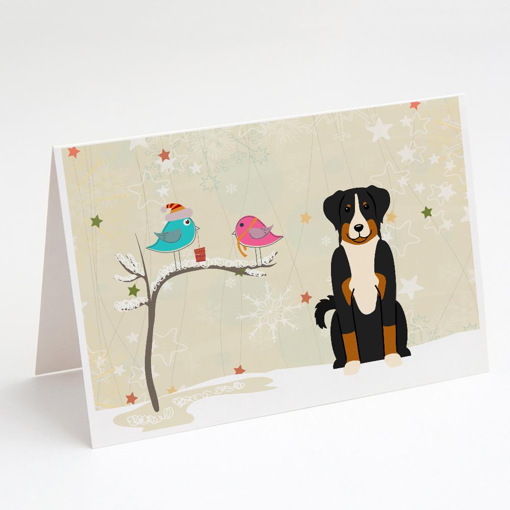 Christmas Presents between Friends Appenzeller Sennenhund Greeting Cards Pack of 8 Blank Cards with Envelopes Whimsical A7 Size 5x7