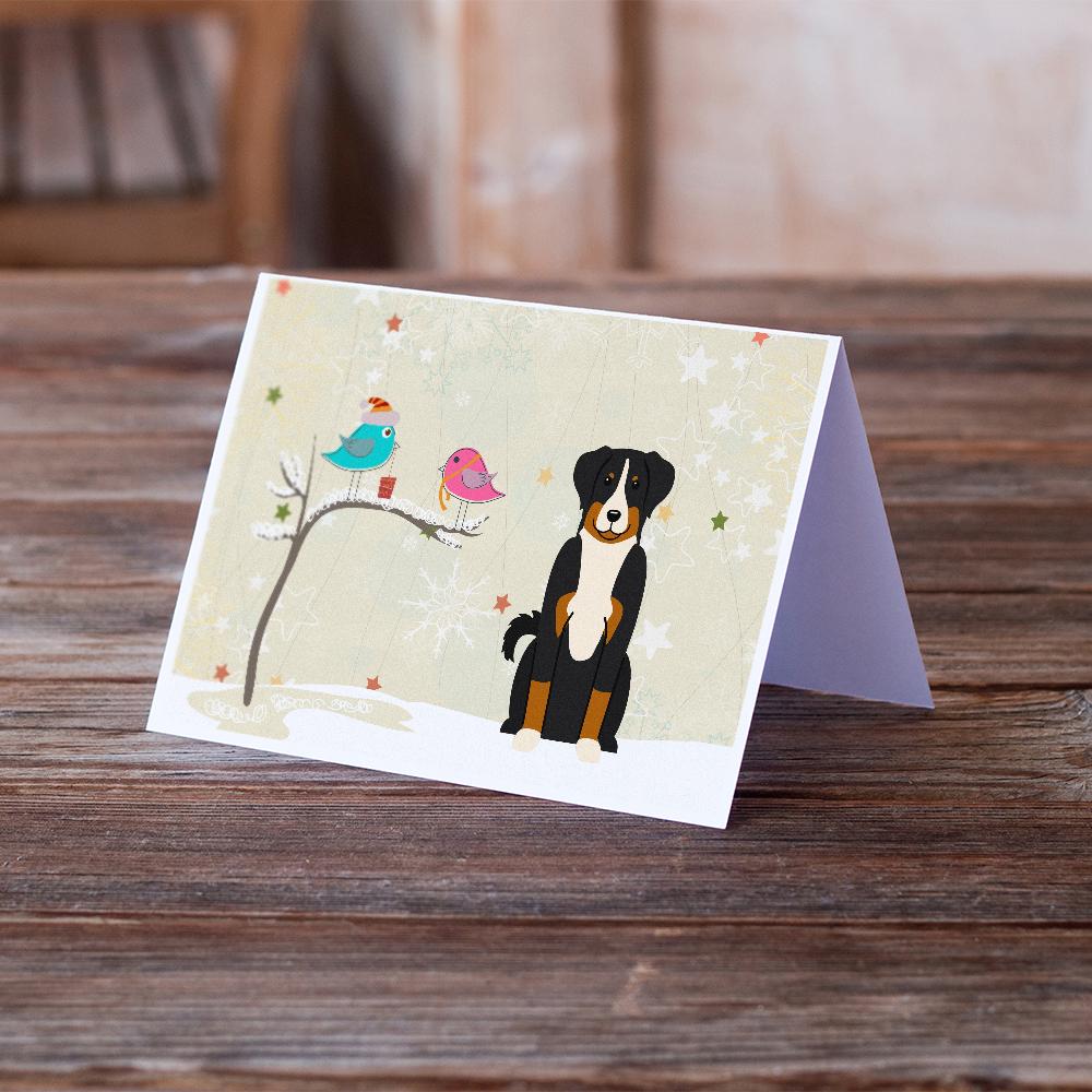 Christmas Presents between Friends Appenzeller Sennenhund Greeting Cards Pack of 8 Blank Cards with Envelopes Whimsical A7 Size 5x7