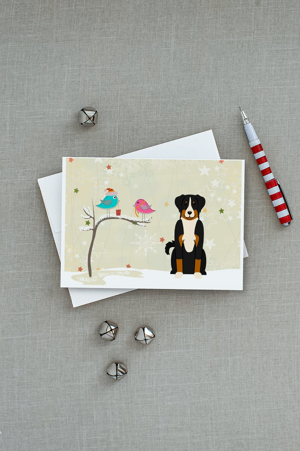 Christmas Presents between Friends Appenzeller Sennenhund Greeting Cards Pack of 8 Blank Cards with Envelopes Whimsical A7 Size 5x7