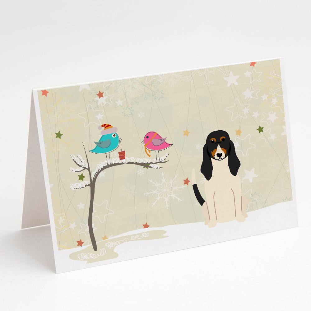 Christmas Presents between Friends Swiss Hound Greeting Cards Pack of 8 Blank Cards with Envelopes Whimsical A7 Size 5x7