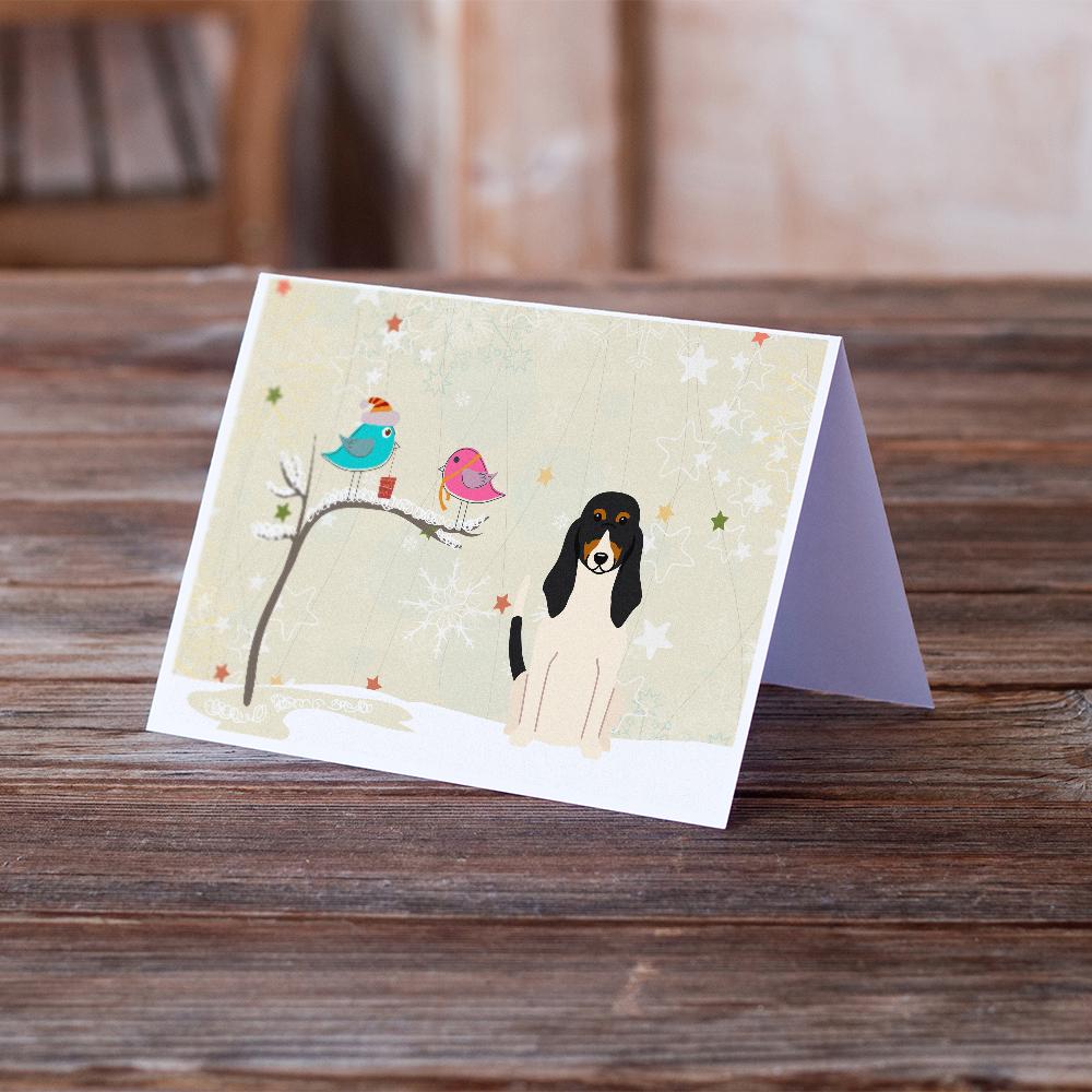 Christmas Presents between Friends Swiss Hound Greeting Cards Pack of 8 Blank Cards with Envelopes Whimsical A7 Size 5x7