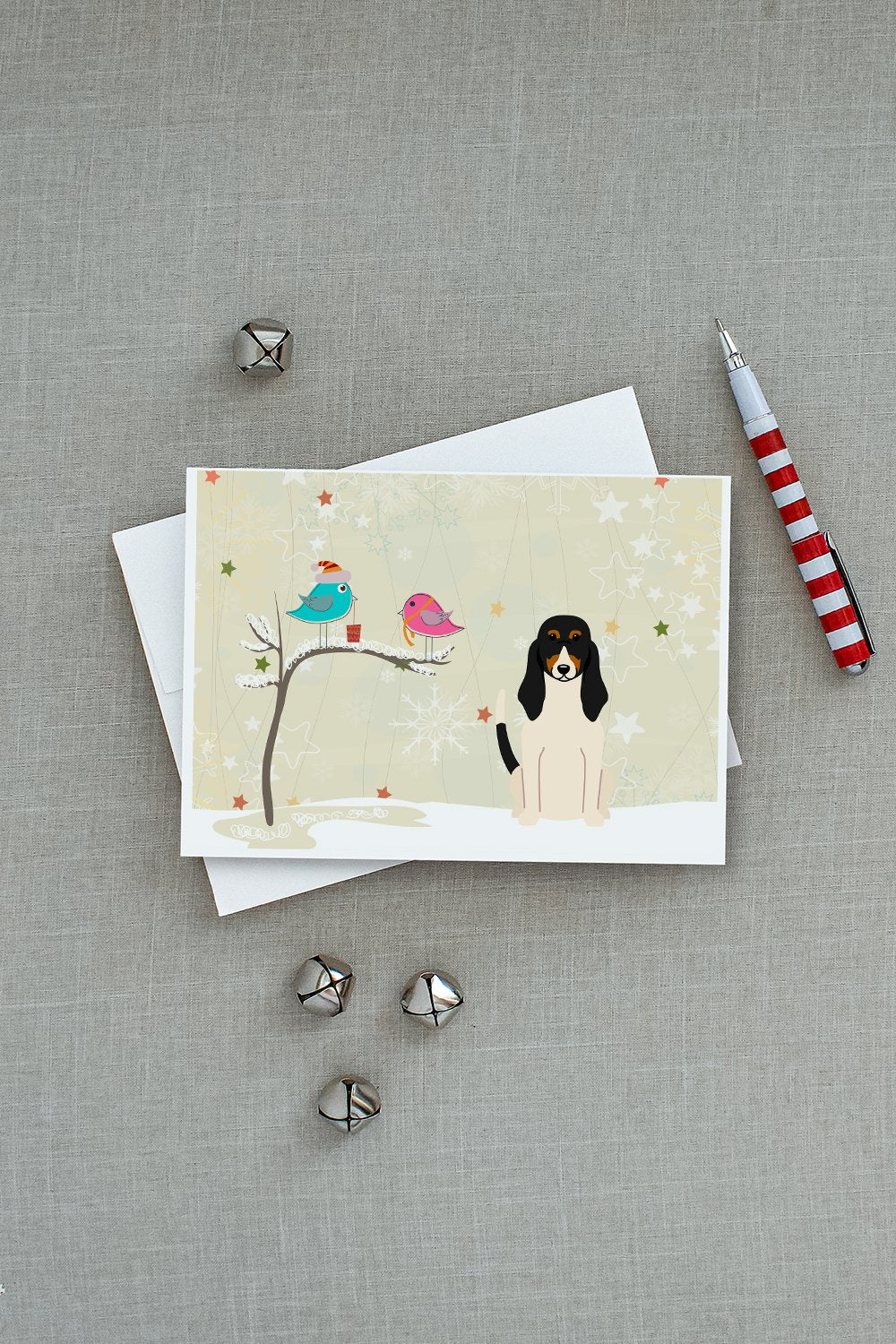 Christmas Presents between Friends Swiss Hound Greeting Cards Pack of 8 Blank Cards with Envelopes Whimsical A7 Size 5x7