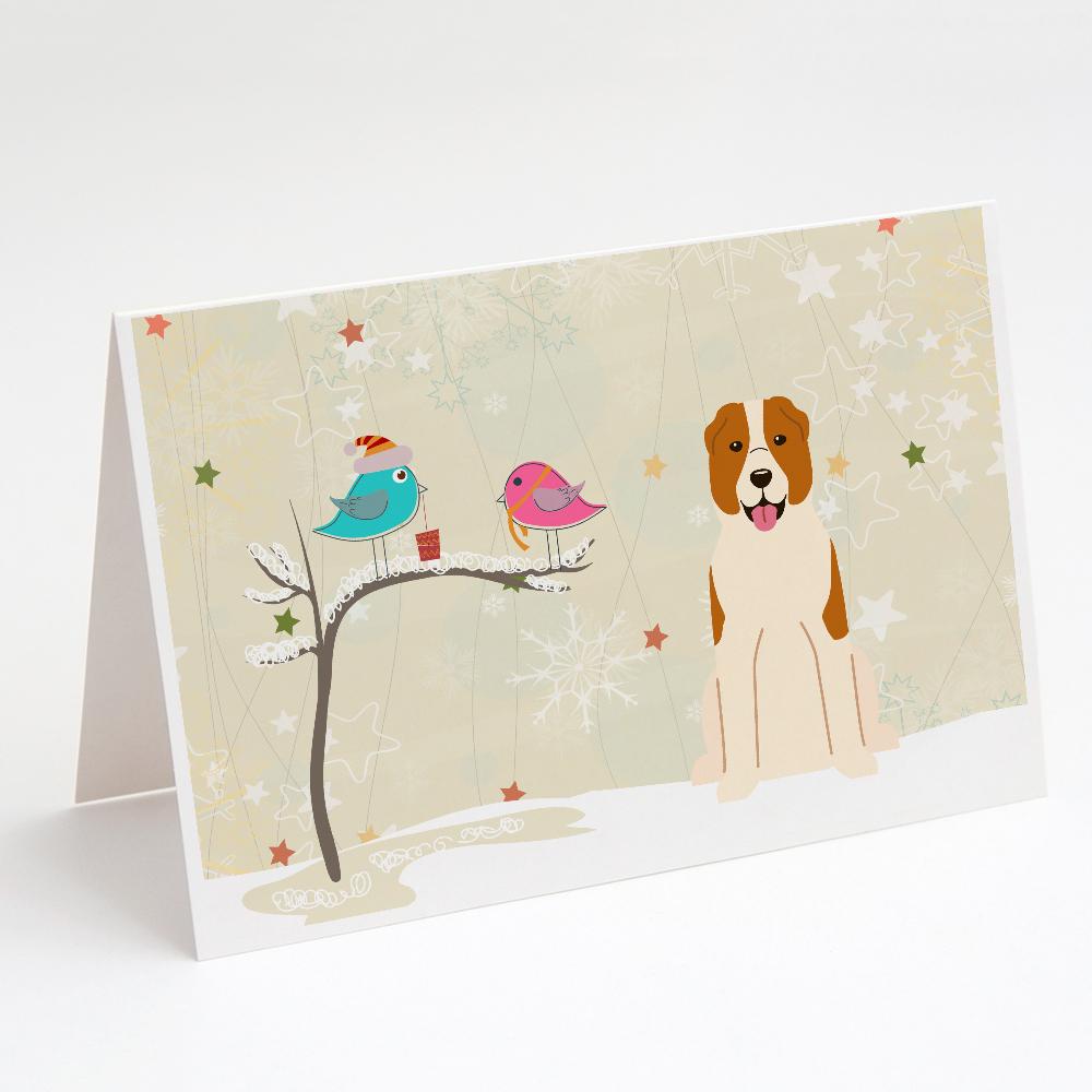 Christmas Presents between Friends Central Asian Shepherd Dog Greeting Cards Pack of 8 Blank Cards with Envelopes Whimsical A7 Size 5x7