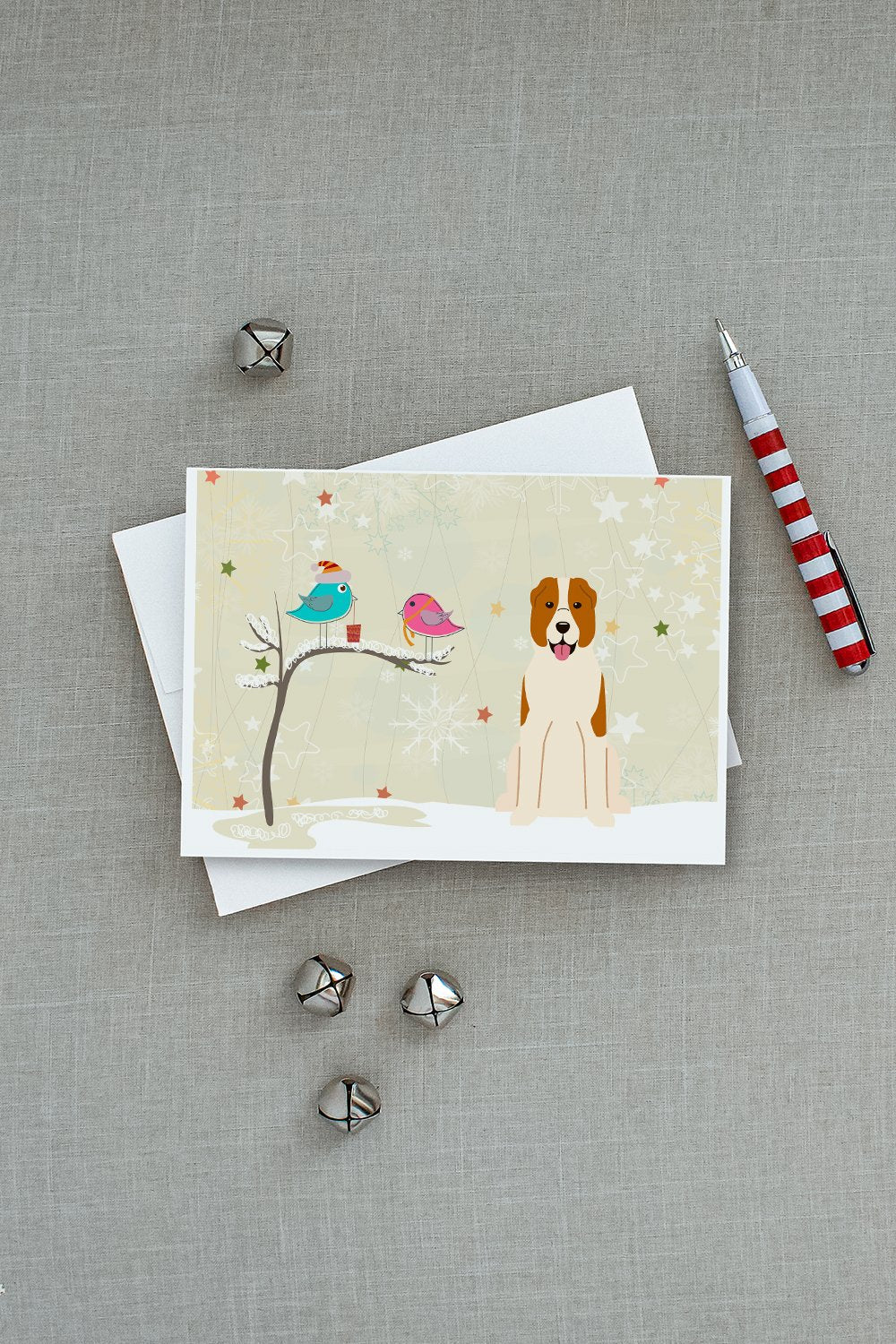 Christmas Presents between Friends Central Asian Shepherd Dog Greeting Cards Pack of 8 Blank Cards with Envelopes Whimsical A7 Size 5x7