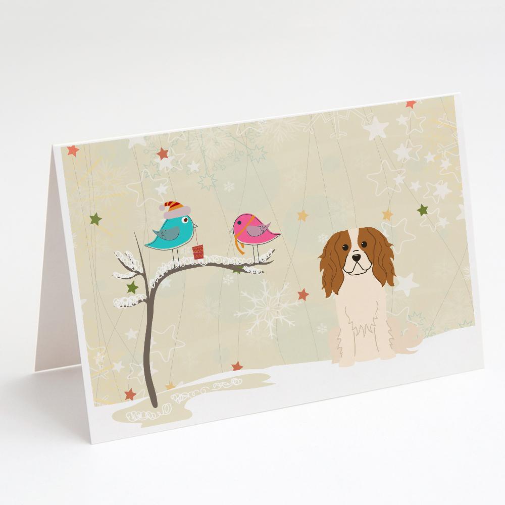Christmas Presents between Friends Cavalier King Charles Spaniel Greeting Cards Pack of 8 Blank Cards with Envelopes Whimsical A7 Size 5x7