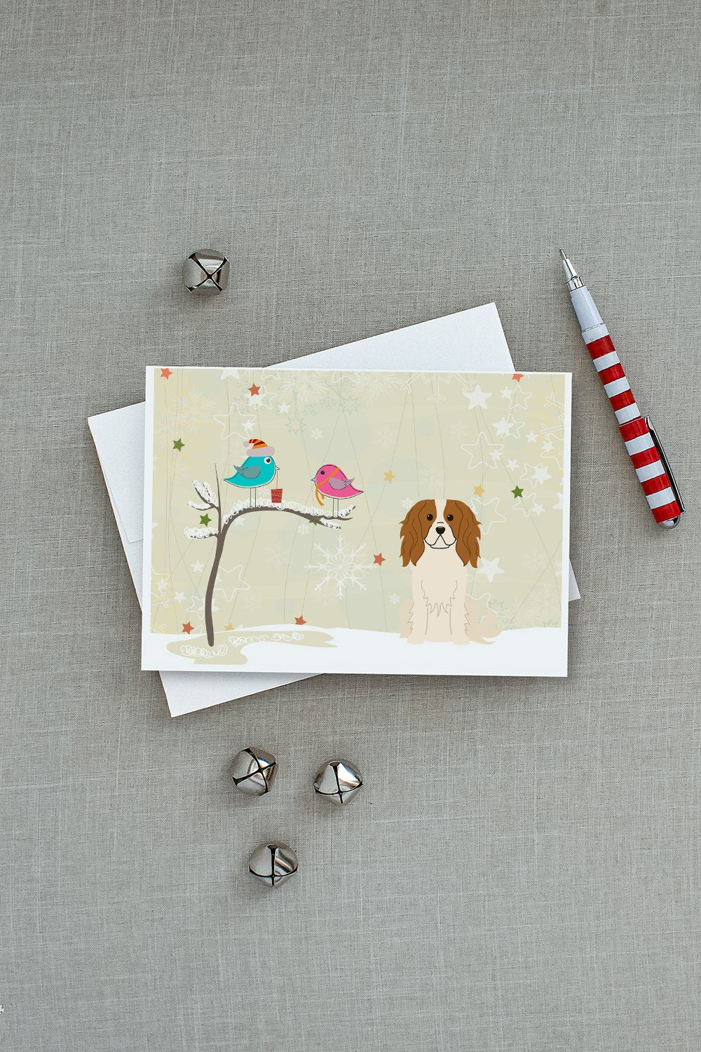 Christmas Presents between Friends Cavalier King Charles Spaniel Greeting Cards Pack of 8 Blank Cards with Envelopes Whimsical A7 Size 5x7