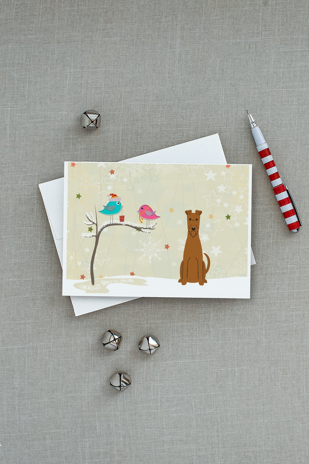 Christmas Presents between Friends Irish Terrier Greeting Cards Pack of 8 Blank Cards with Envelopes Whimsical A7 Size 5x7