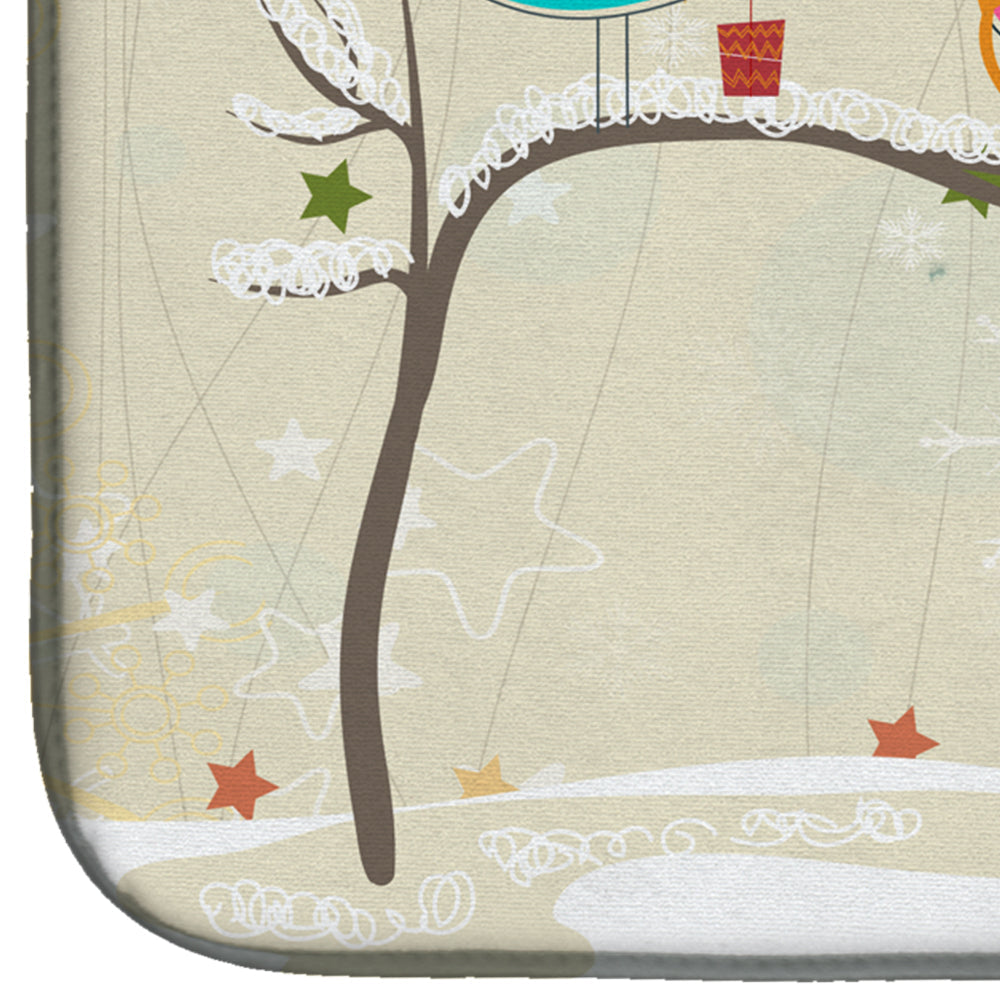 Christmas Presents between Friends Poodle - Silver Dish Drying Mat Absorbent Dish Drying Mat Pad for Kitchen Counter Dish Drainer Mat for Countertop, 14 x 21", Multicolor