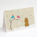Christmas Presents between Friends Poodle - Tan Greeting Cards Pack of 8 Blank Cards with Envelopes Whimsical A7 Size 5x7