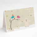 Christmas Presents between Friends Poodle - White Greeting Cards Pack of 8 Blank Cards with Envelopes Whimsical A7 Size 5x7