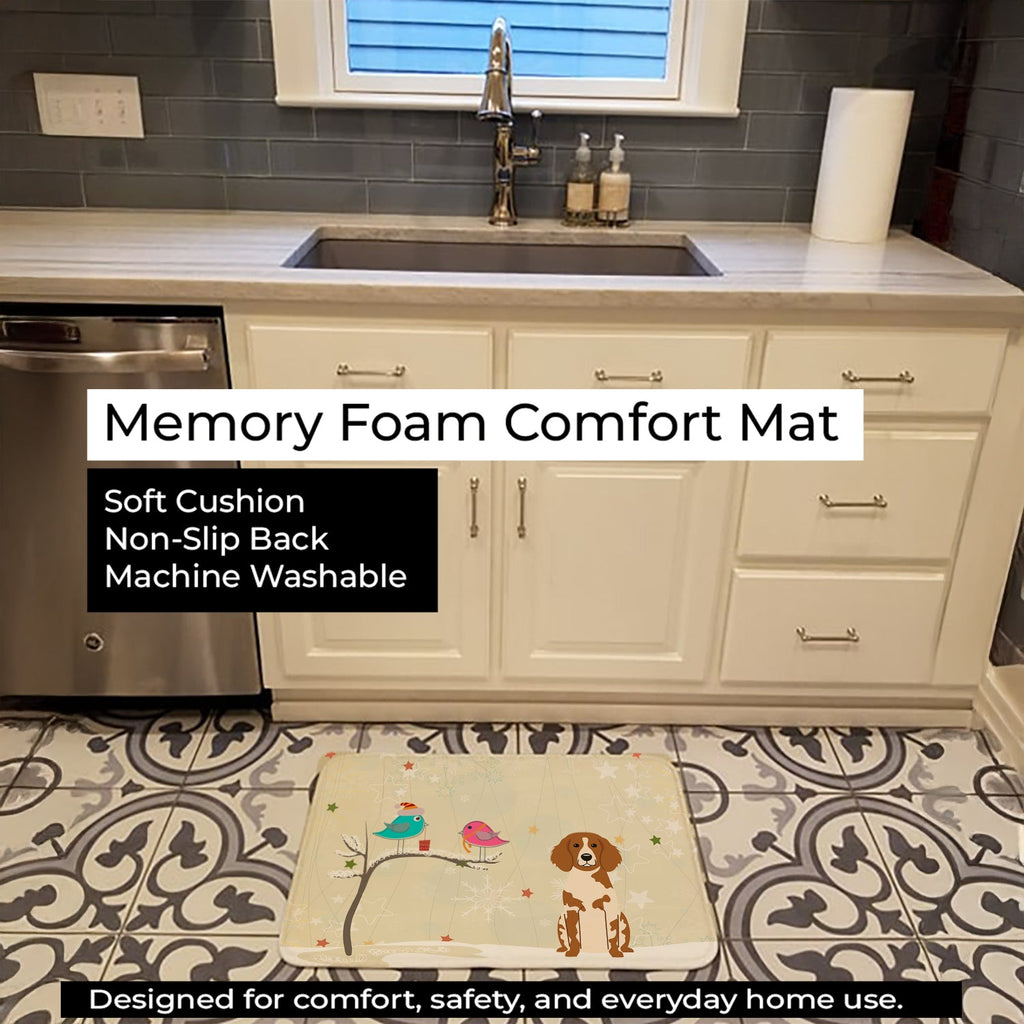 Christmas Presents between Friends Brittany Memory Foam Kitchen Mat Machine Washable Anti-Fatigue Cushion Comfort Bath or Kitchen Rug