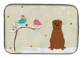 Christmas Presents between Friends Dogue de Bourdeaux Dish Drying Mat Absorbent Dish Drying Mat Pad for Kitchen Counter Dish Drainer Mat for Countertop, 14 x 21", Multicolor
