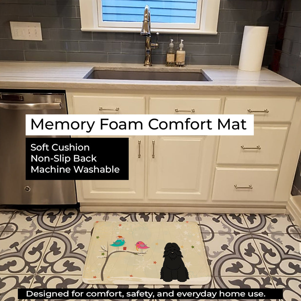 Christmas Presents between Friends Bouvier des Flandres Memory Foam Kitchen Mat Machine Washable Anti-Fatigue Cushion Comfort Bath or Kitchen Rug