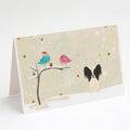 Christmas Presents between Friends Papillon - Black and White Greeting Cards Pack of 8 Blank Cards with Envelopes Whimsical A7 Size 5x7