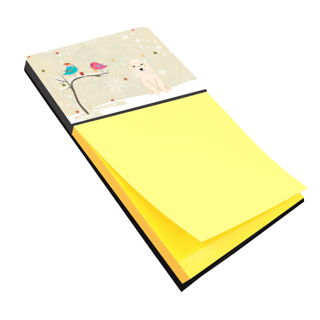 Christmas Presents between Friends Bedlington Terrier - Sandy Watercolor Sticky Note Holder Refillable Dispenser Desk Accessory 3x3 Pad Gift