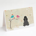 Christmas Presents between Friends Cocker Spaniel - Black Greeting Cards Pack of 8 Blank Cards with Envelopes Whimsical A7 Size 5x7