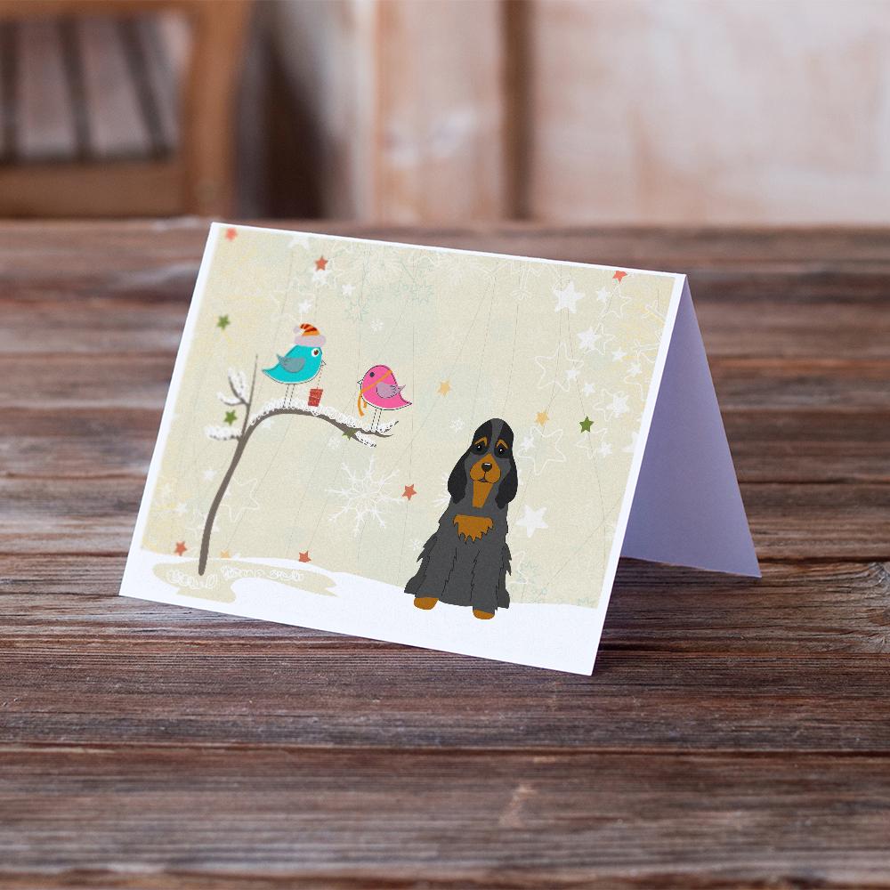 Christmas Presents between Friends Cocker Spaniel - Black and Tan Greeting Cards Pack of 8 Blank Cards with Envelopes Whimsical A7 Size 5x7
