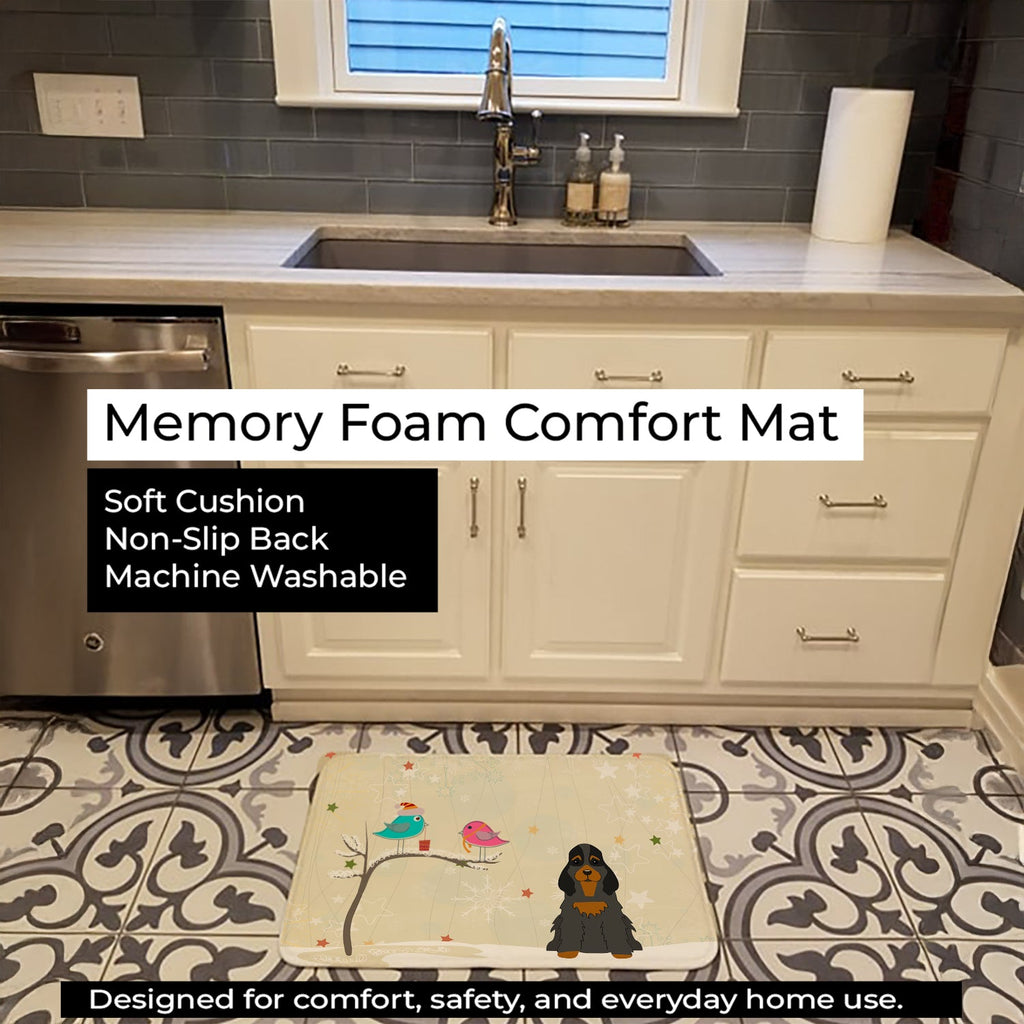 Christmas Presents between Friends Cocker Spaniel - Black and Tan Memory Foam Kitchen Mat Machine Washable Anti-Fatigue Cushion Comfort Bath or Kitchen Rug