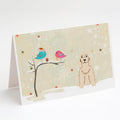 Christmas Presents between Friends Cocker Spaniel - Buff Greeting Cards Pack of 8 Blank Cards with Envelopes Whimsical A7 Size 5x7