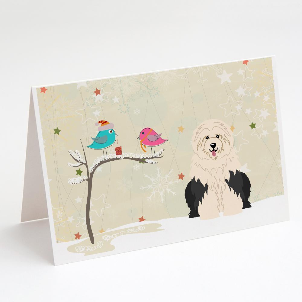 Christmas Presents between Friends Old English Sheepdog Greeting Cards Pack of 8 Blank Cards with Envelopes Whimsical A7 Size 5x7