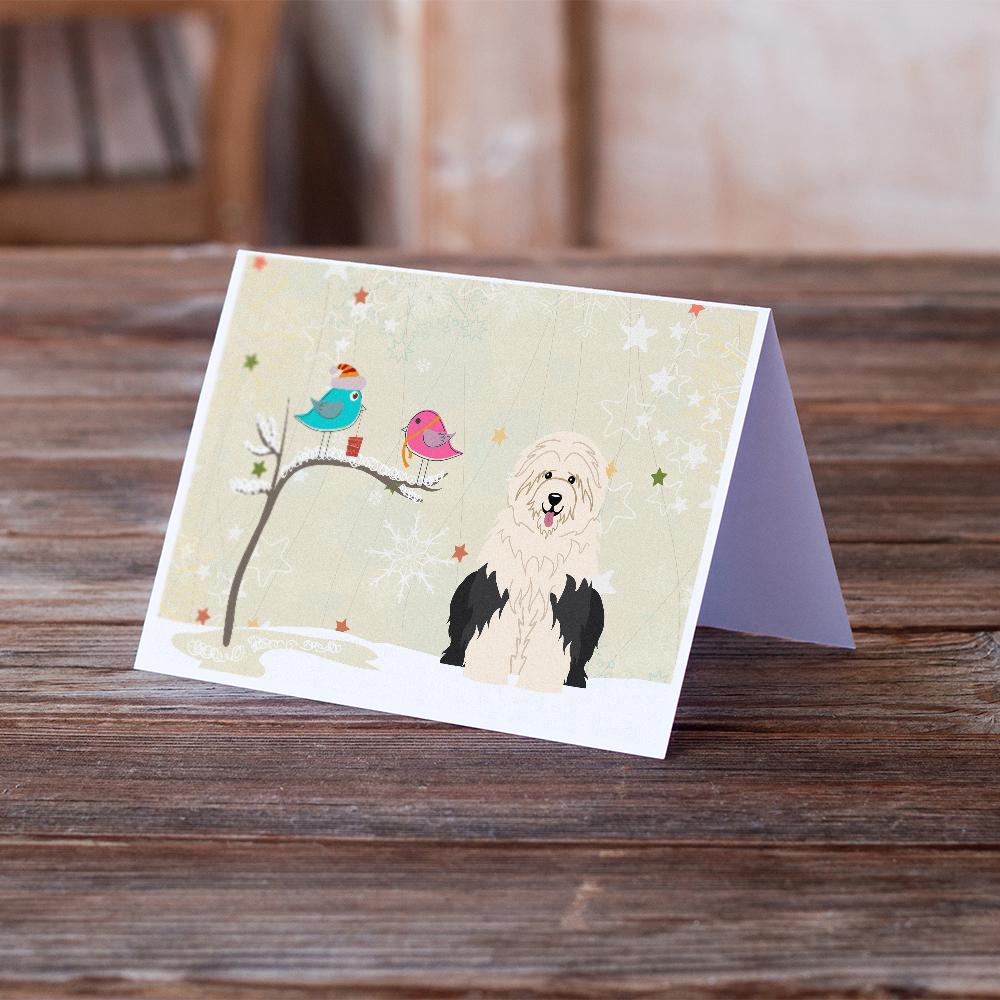 Christmas Presents between Friends Old English Sheepdog Greeting Cards Pack of 8 Blank Cards with Envelopes Whimsical A7 Size 5x7